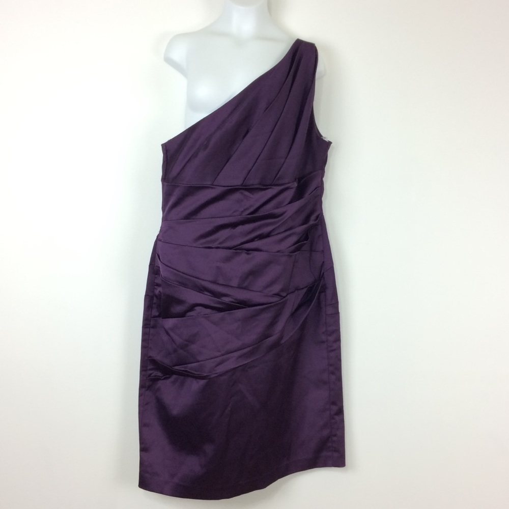 David’s Bridal Knee Length One Shoulder Dress